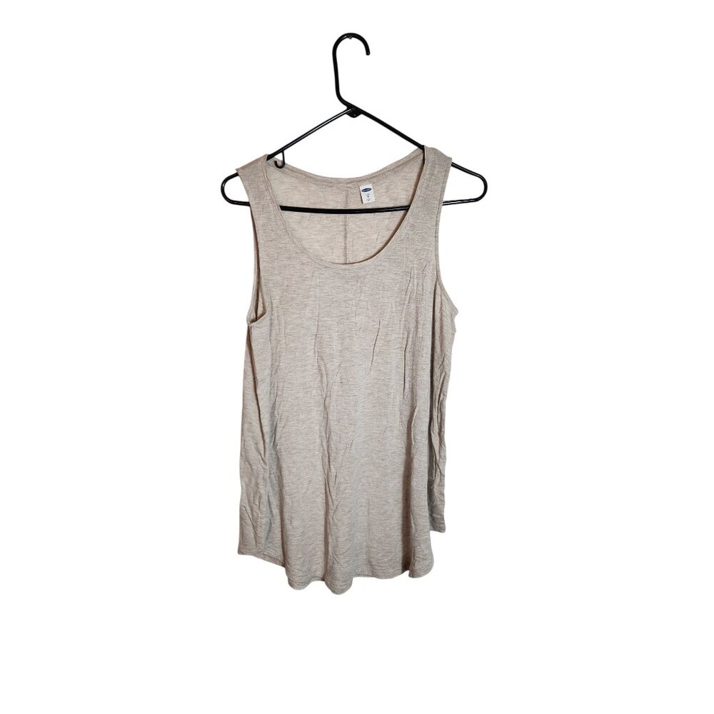 Old Navy Womens Beige Luxe Tank Top Medium Rayon/Spandex Blend Sleeveless